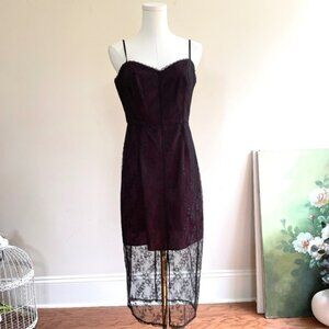 Fairy Grunge Lace Slip Dress Womens sz 8 Midi Sheer Overlay Y2K Whimsigoth BCB